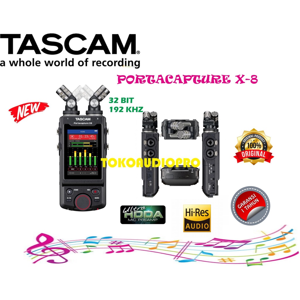 Jual TASCAM Portacapture X8 High Resolution Adaptive Multirecorder X8