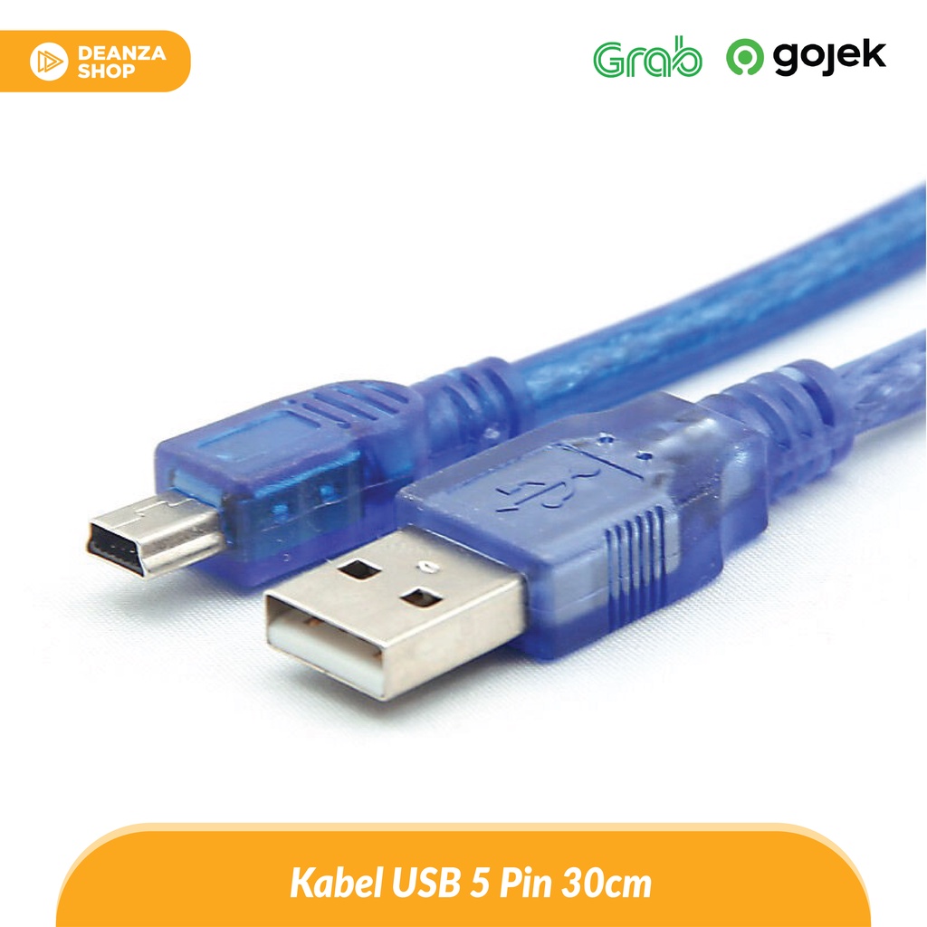 Jual Kabel Male USB Type A 5 Pin to Male Mini USB Type B Arduino 30cm ...
