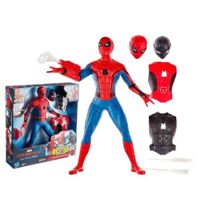 Spider-Man: Far from Home Deluxe 13-Inch-Scale Web Gear Action Figure with  Sound FX, Suit Upgrades, and Web Blaster Accessory