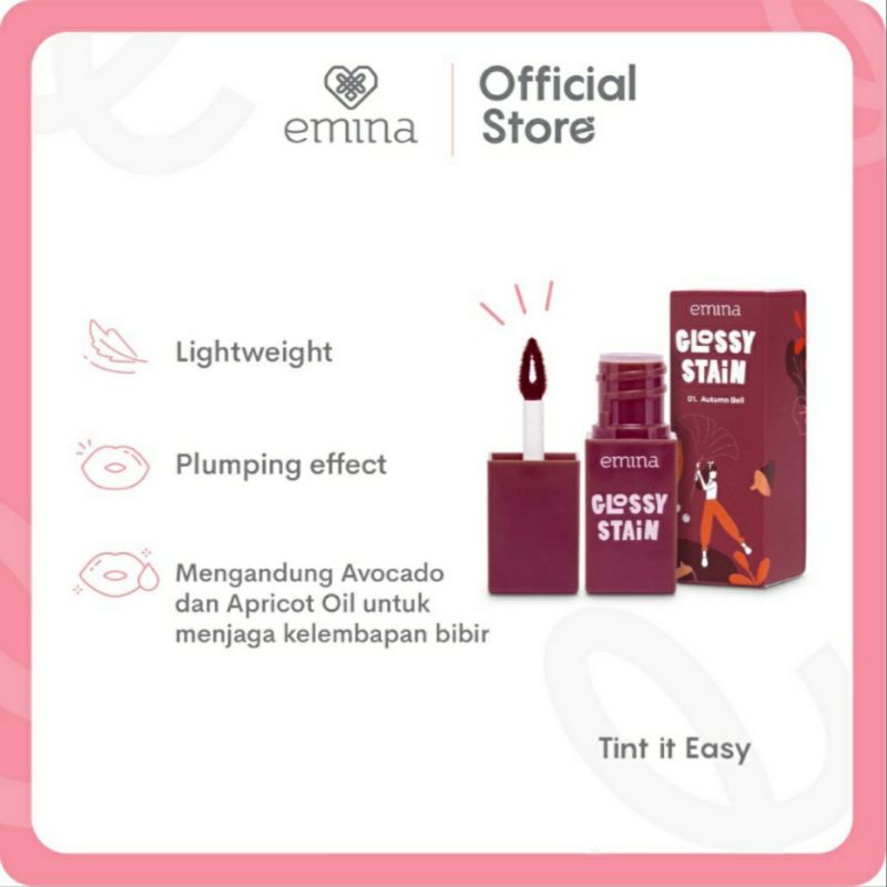 Jual Lip Tint Emina Glossy Stain 3gr Original Shopee Indonesia