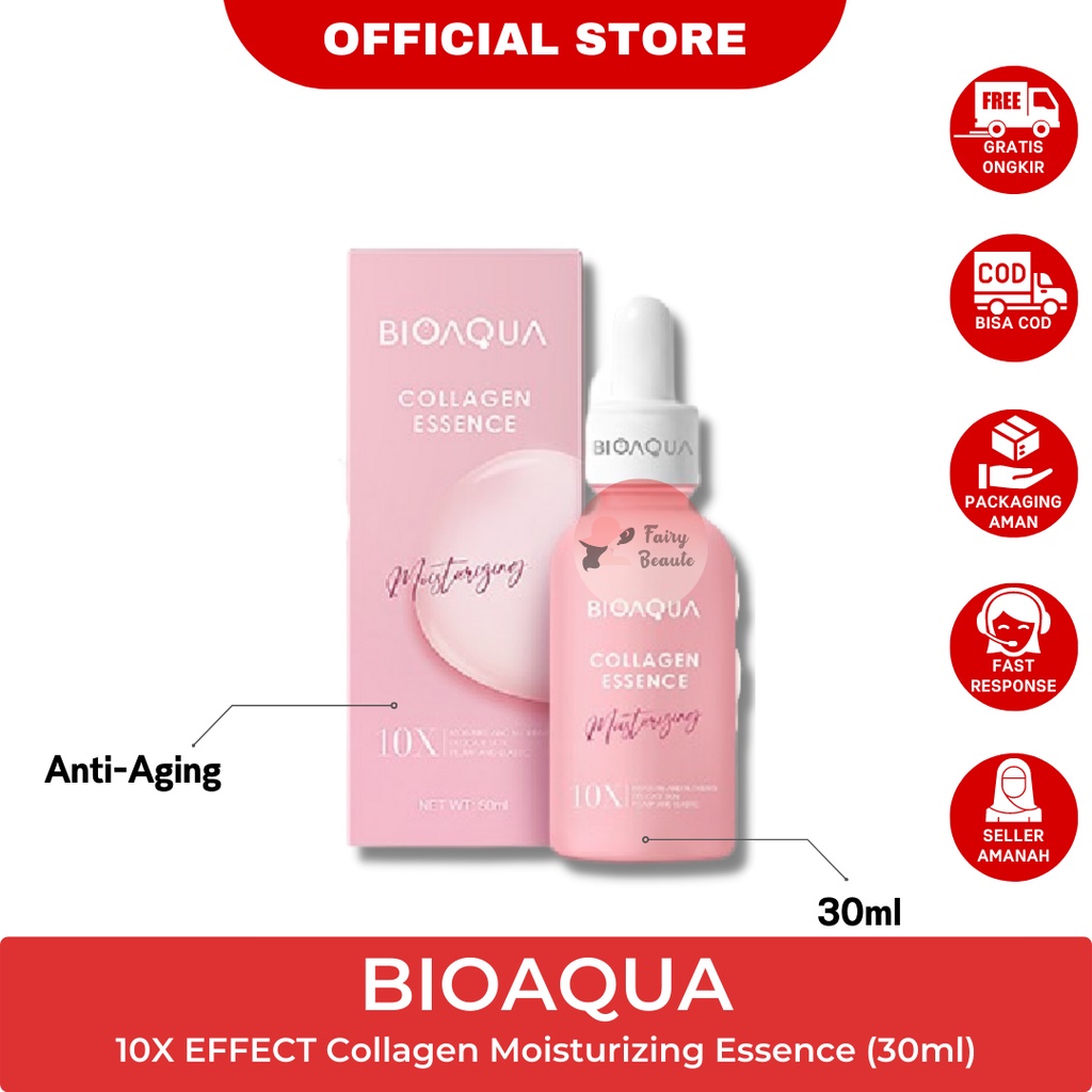 Jual BIOAQUA 10X Collagen Moisturizing Essence 30ml/50ml Serum Anti