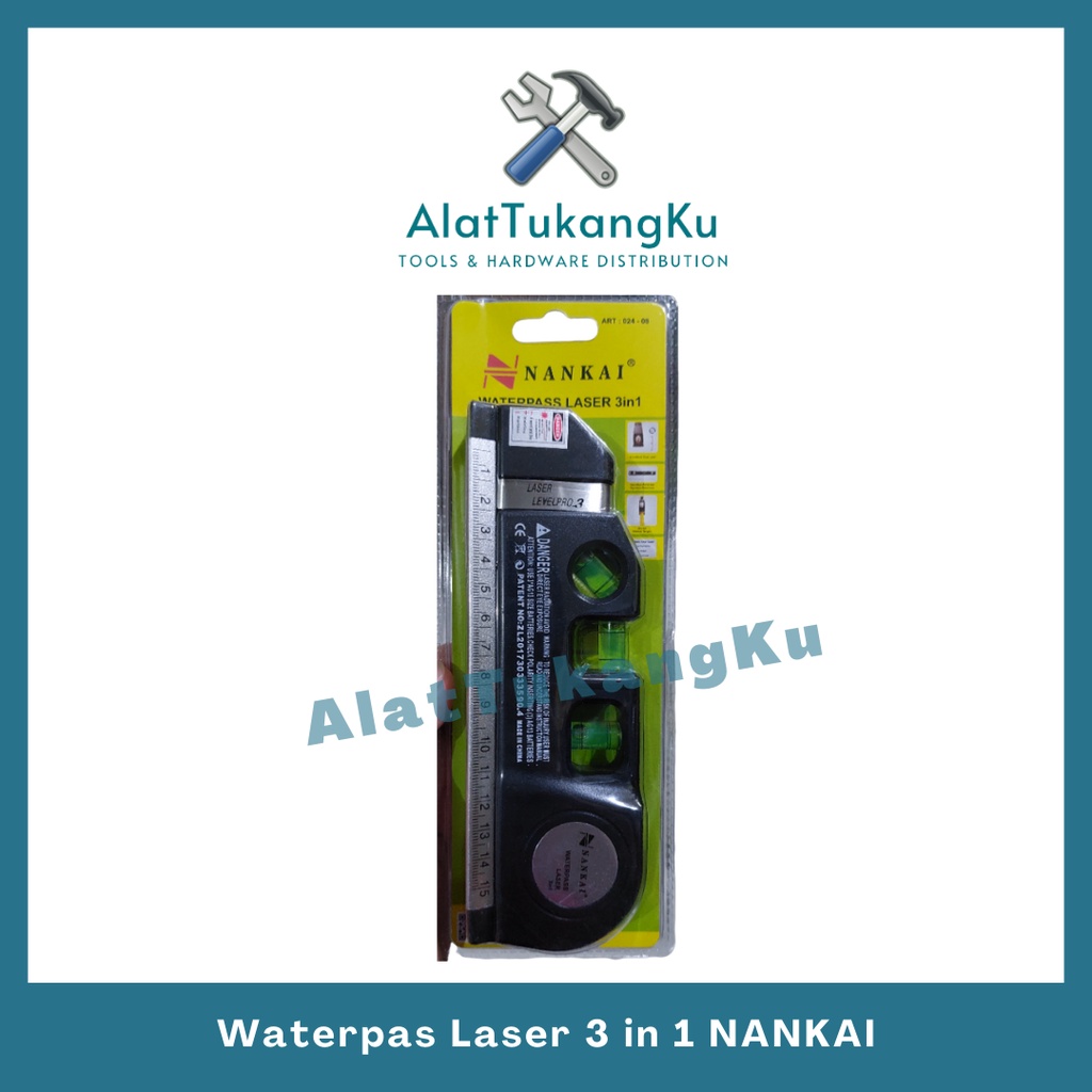 Jual Waterpas Laser 3 in 1 Nankai / Waterpass Laser / waterpas meteran