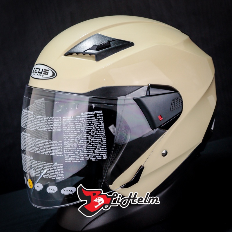 Jual HELM ZEUS ZS 611 IVORY HALF FACE SNI DOUBLE VISOR Shopee Indonesia