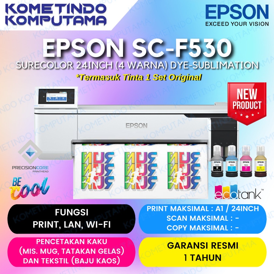 Jual F530 Epson Surecolor Sc F530 Desktop Dye Sublimation Textile Printer 4 Warna F530 Shopee 8584