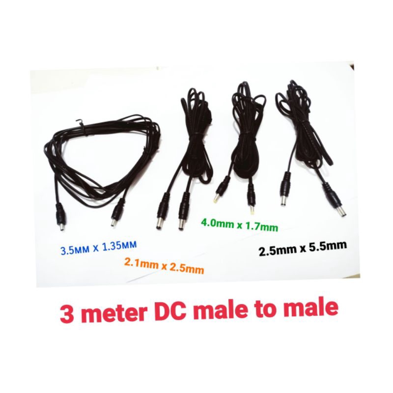 Jual Jack dc power 3m kabel male to male adaptor charger konektor ...