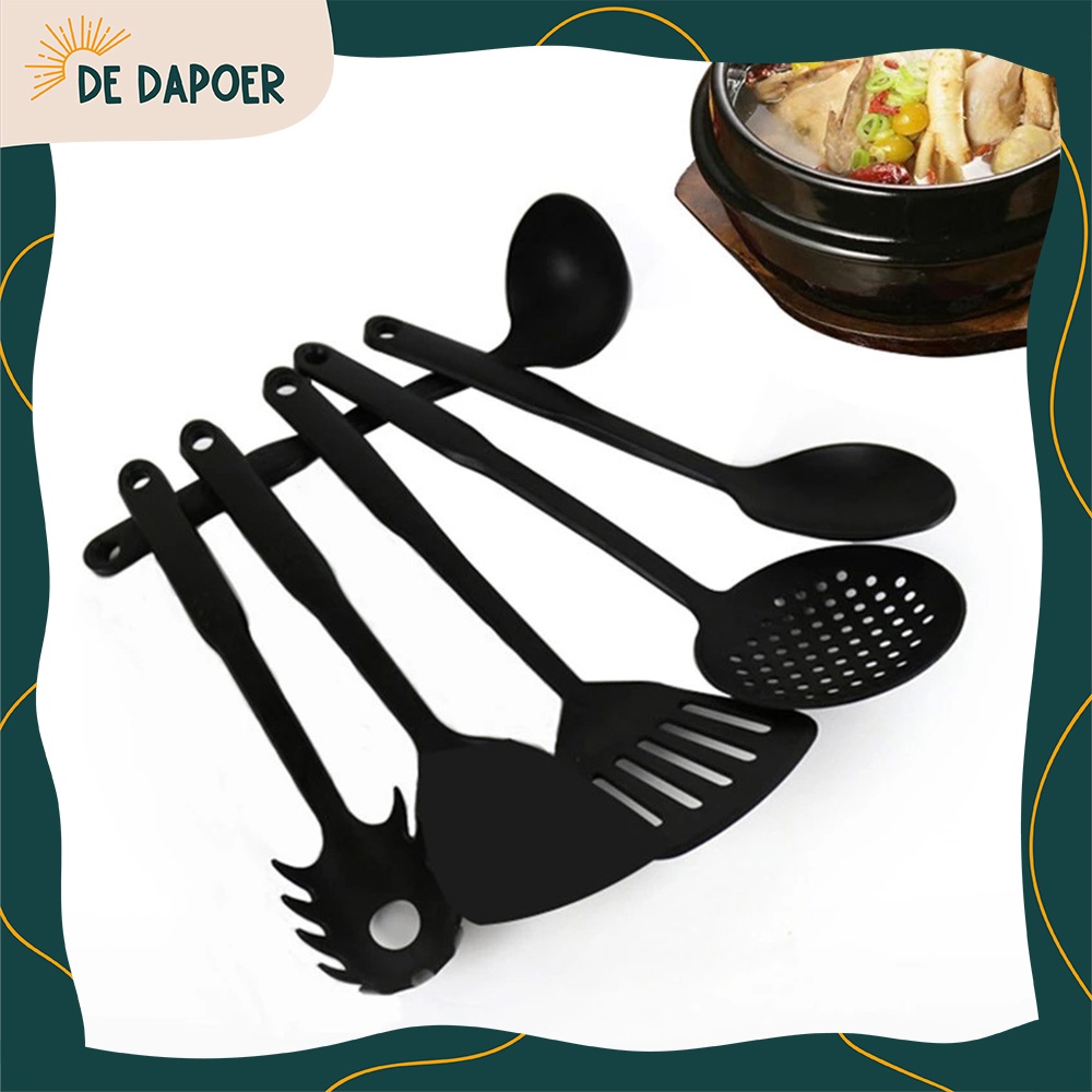 Jual Spatula Set Plastik Isi Warna Hitam Peralatan Masak Dapur Murah