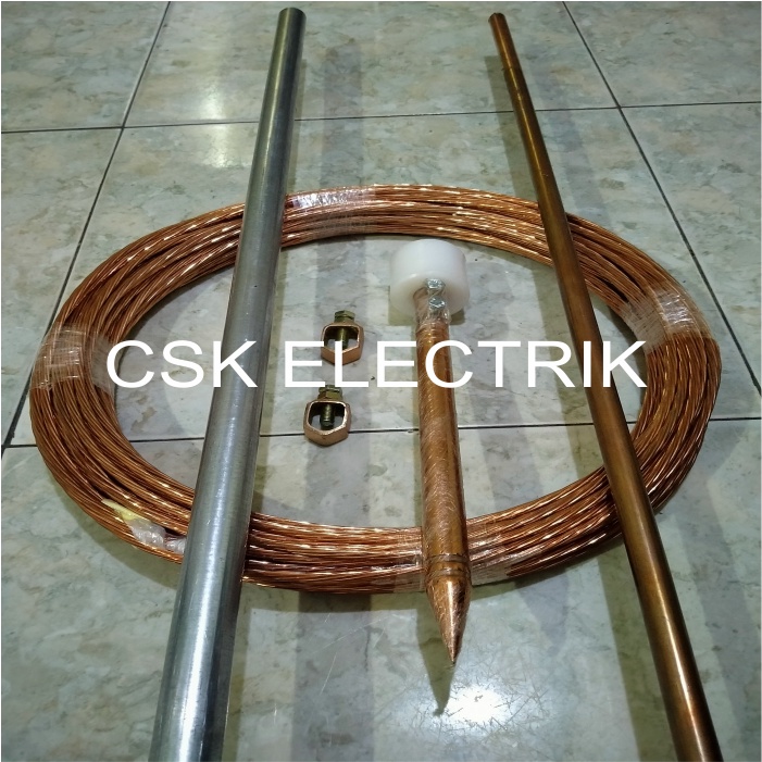 Jual Penangkal Petir 1 Tombak Full Tembaga + 50 Meter Kabel BC 25 ...