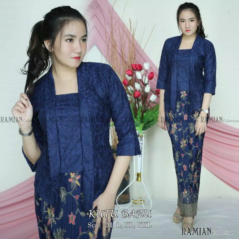 Jual IndahKebaya | SET KEBAYA KUTUBARU BROKAT MIX ROK LILIT / KEBAYA ...