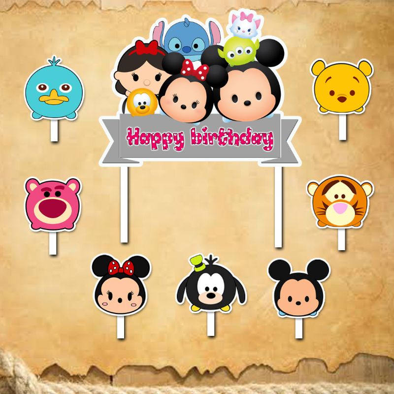 Jual Topper cake tsum tsum happy birthday hiasan kue ulang tahun