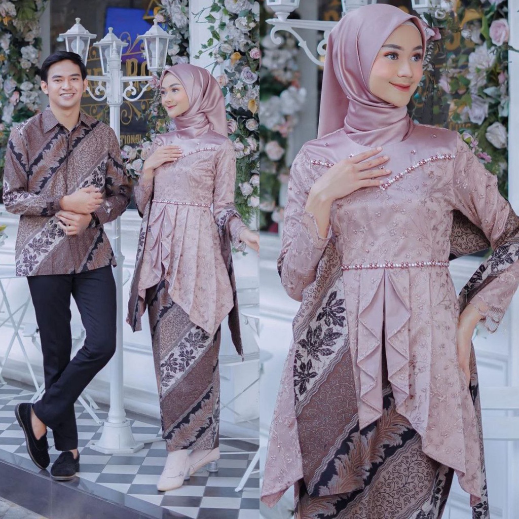 Jual New Arrival Set Couple Kebaya Laffeya Nude Lamaran Tunangan