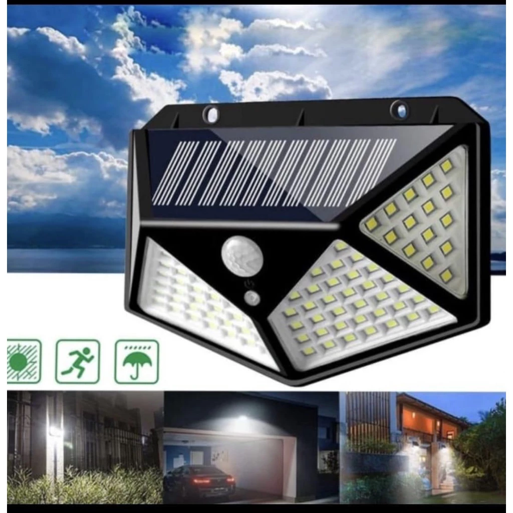 Lampu Taman Solar Cell 100 LED Sensor Surya | AutoStock
