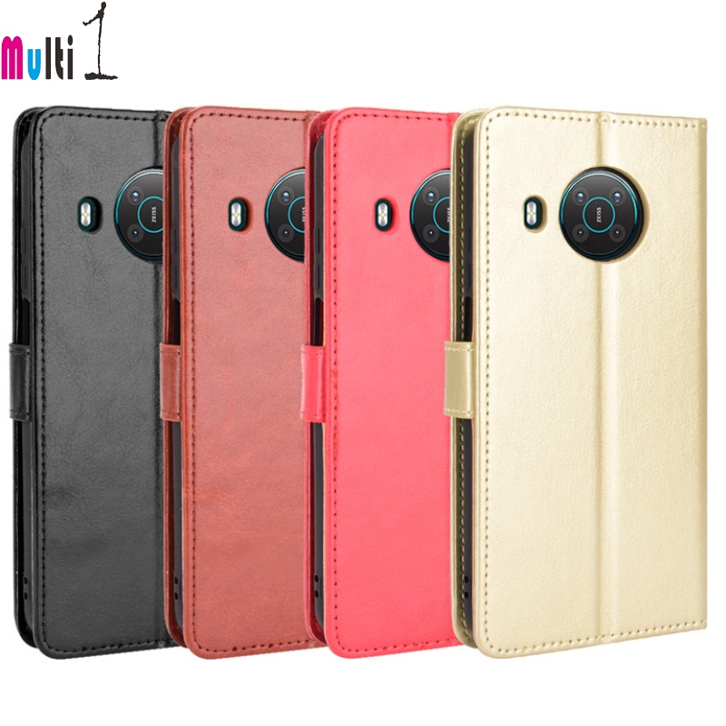 YukeTop Case voor Nokia X20/X10, PU Lederen Flip Folio Portemonnee Cover, met Kaartsleuven, Case Cover voor Nokia X20/X10. (Blauw