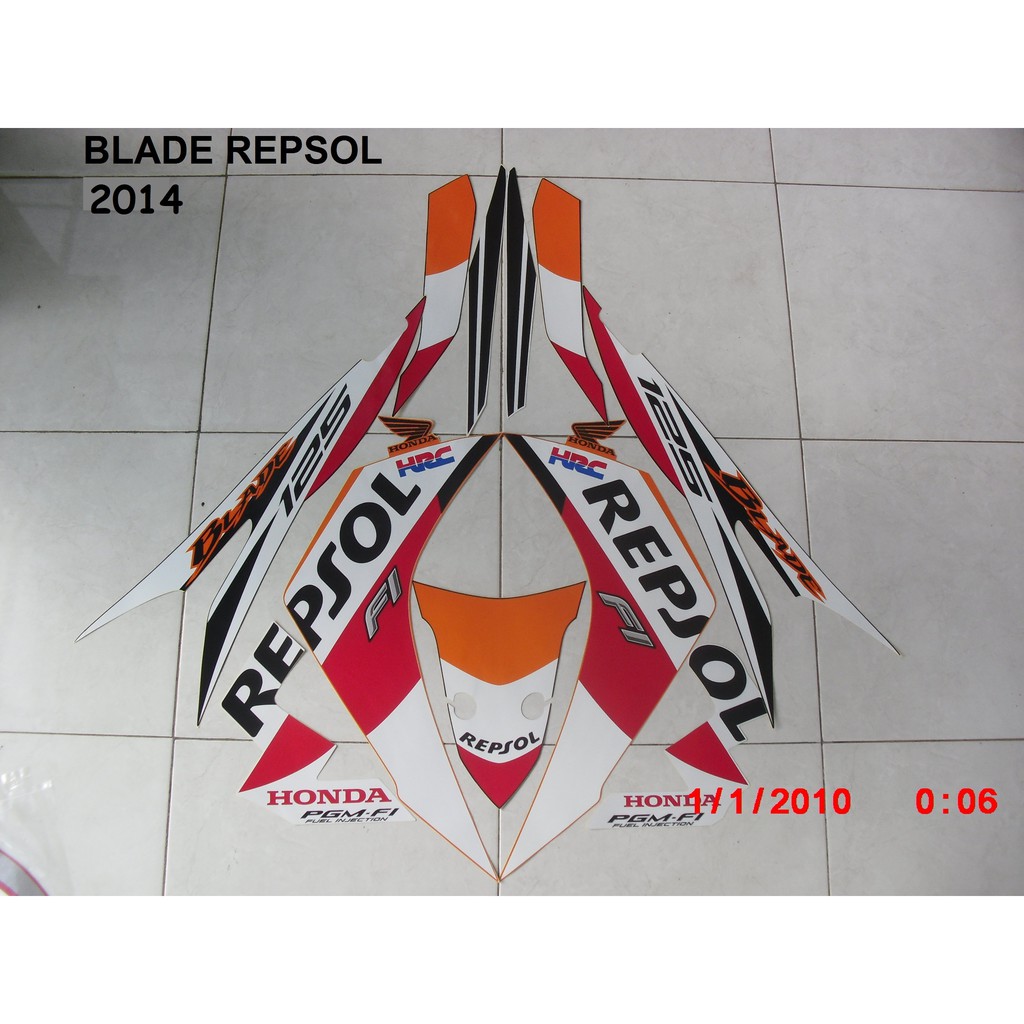 Jual Sticker Striping Lis Motor Honda Blade Repsol 2014 Original ...