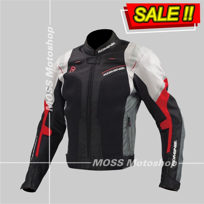 Jaket Motor Komine JK-109 R-Spec Mesh-SYUGEN Jacket BLACK RED ORIGINAL