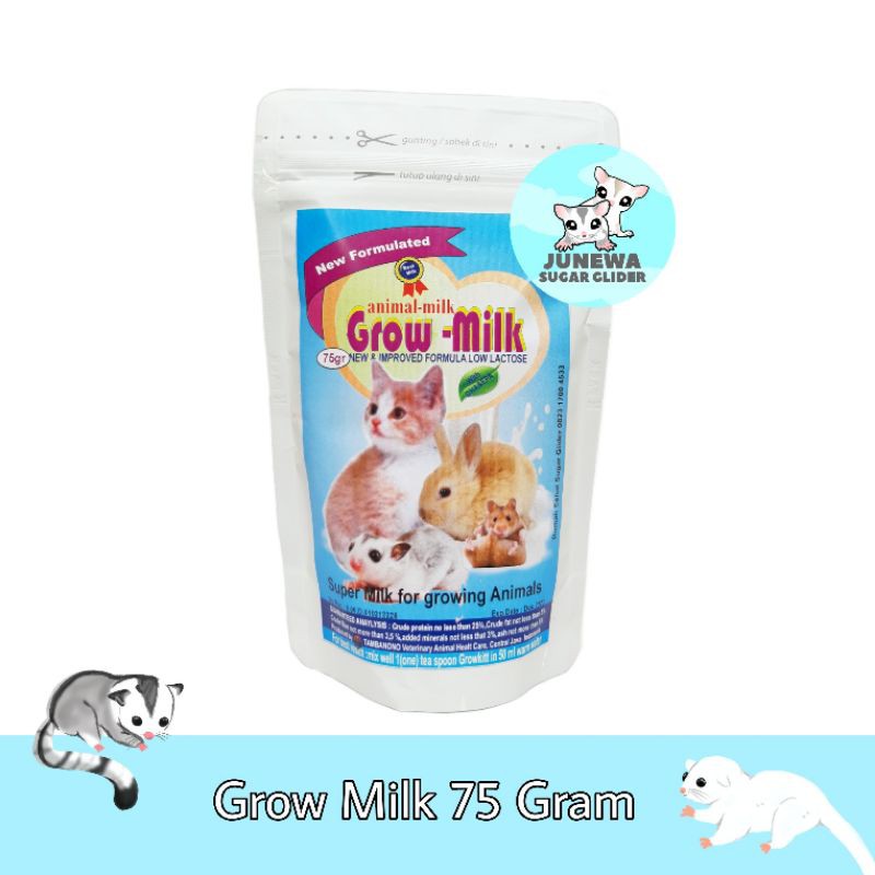 Jual Susu sugar glider Grow Milk 75 Gram- Makanan Vitamin Sugar Glider ...