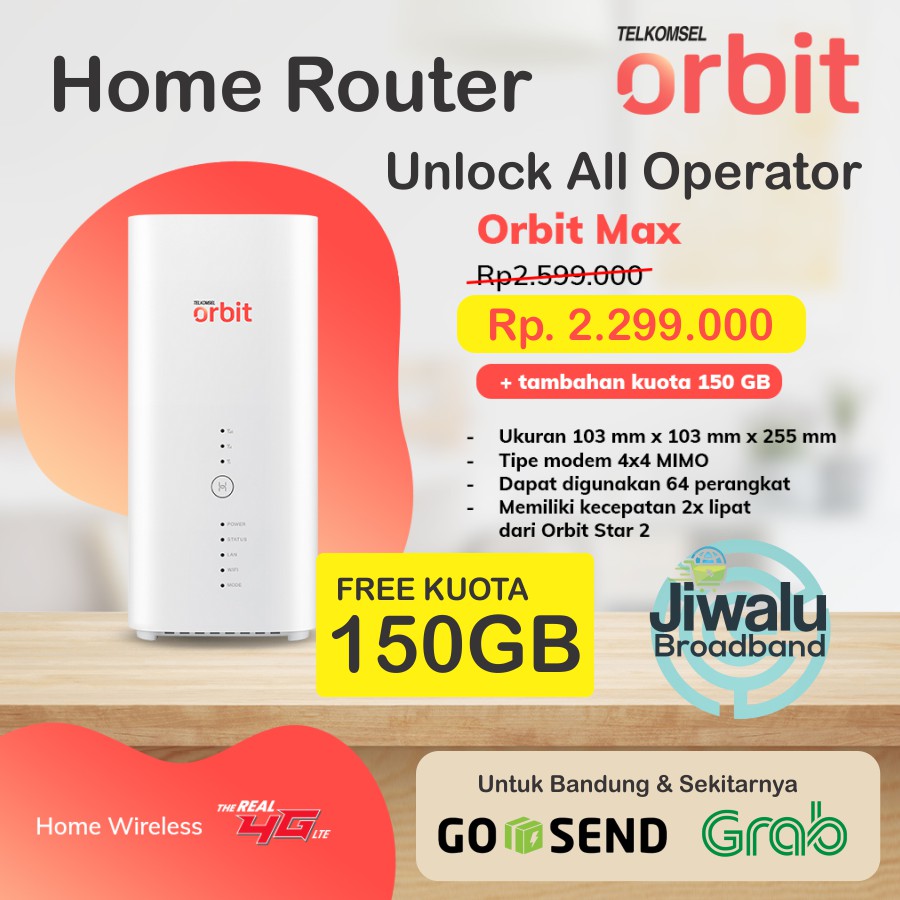 Jual Router Modem Huawei B Telkomsel Orbit Max Free Gb Garansi Resmi Shopee Indonesia