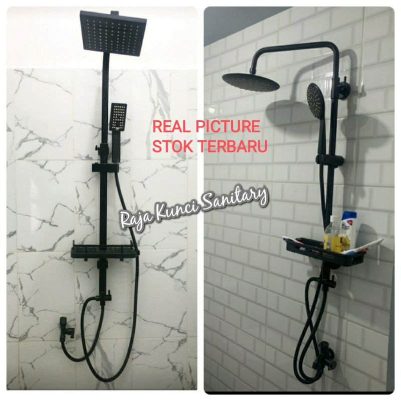 Jual Shower Tiang Black Hitam Dingin Shower Set Shower Column Shopee Indonesia