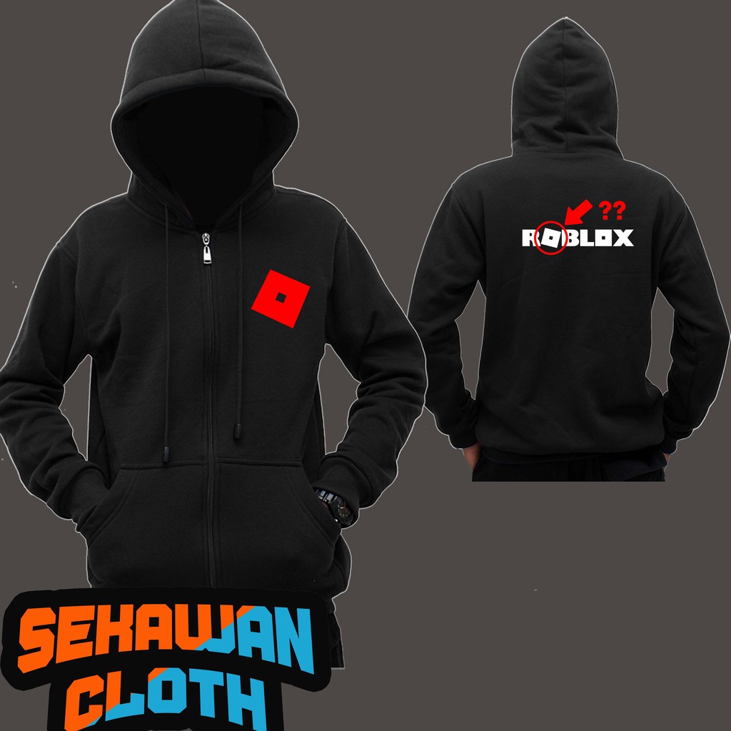 Jual JAKET SWEATER HOODIE ZIPPER HITAM ROBLOX 2 - SEKAWAN CLOTHING ...