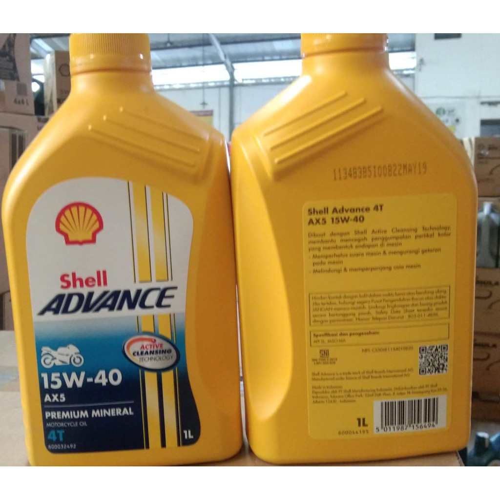 Jual ORIGINAL oli motor Shell 4T Advance AX5 sae 15w-40 15w/40 Botol ...