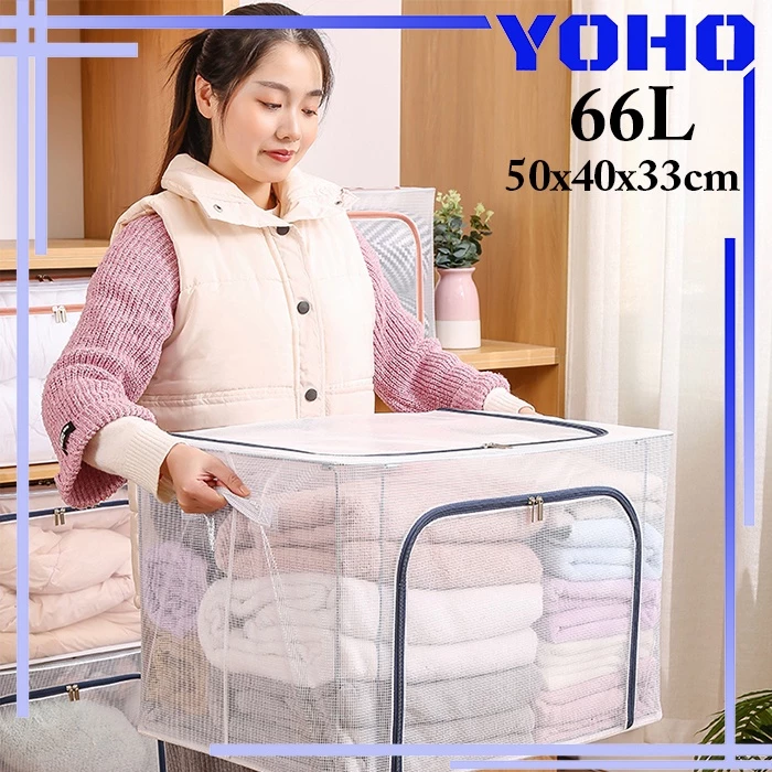 Storage Box Transparan 66L Double Zipper Baja