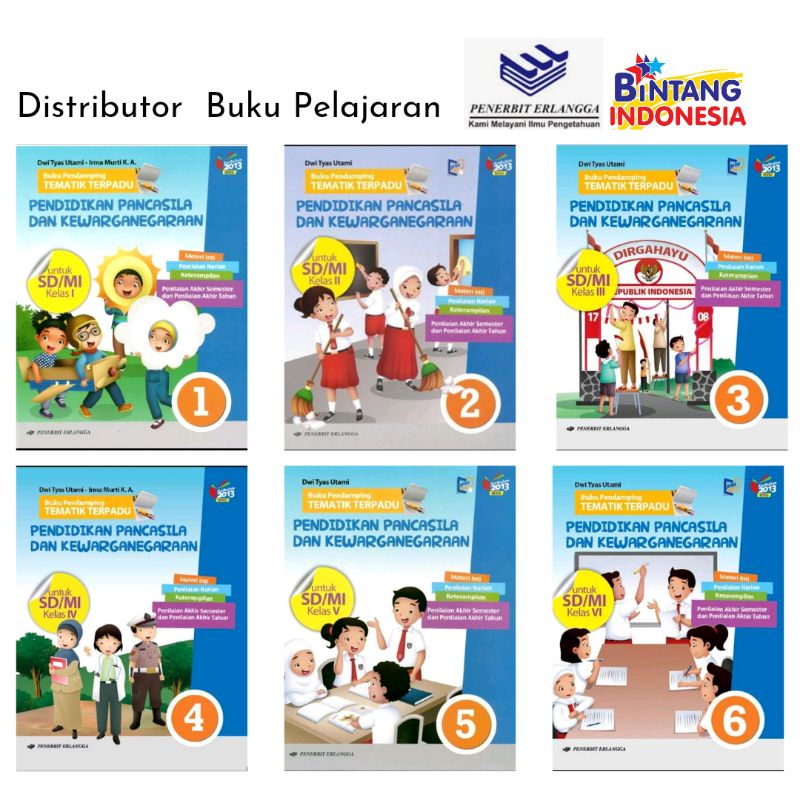 Jual Bintang Indonesia Jakarta Buku Pendamping Tematik Terpadu Buping Ppkn Kelas