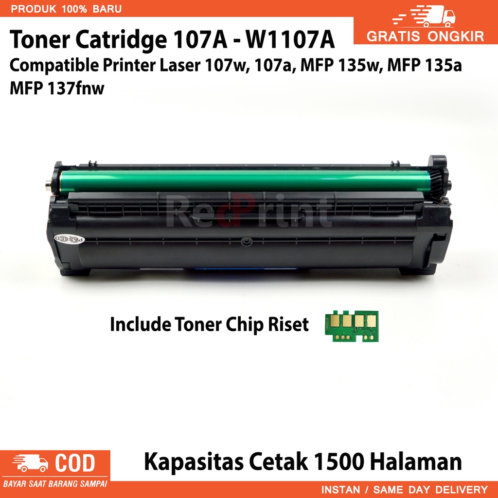 Jual Toner Cartridge W1107A Printer LaserJet MFP 135A, 135W, 137 fnw