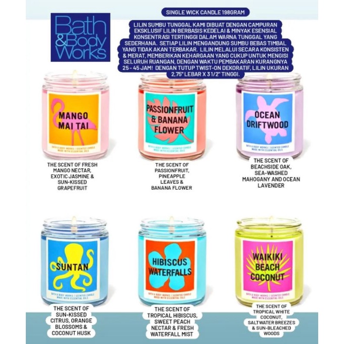 Jual CANDLE / LILIN MEDIUM BATH AND BODY WORKS (BBW) Shopee Indonesia