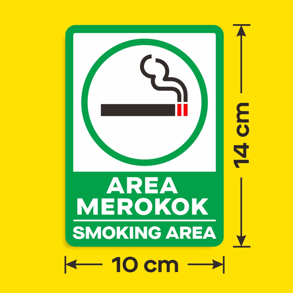 Jual Sticker Sign Vinyl Stiker Area Merokok Smoking Area 10 x 14 cm ...