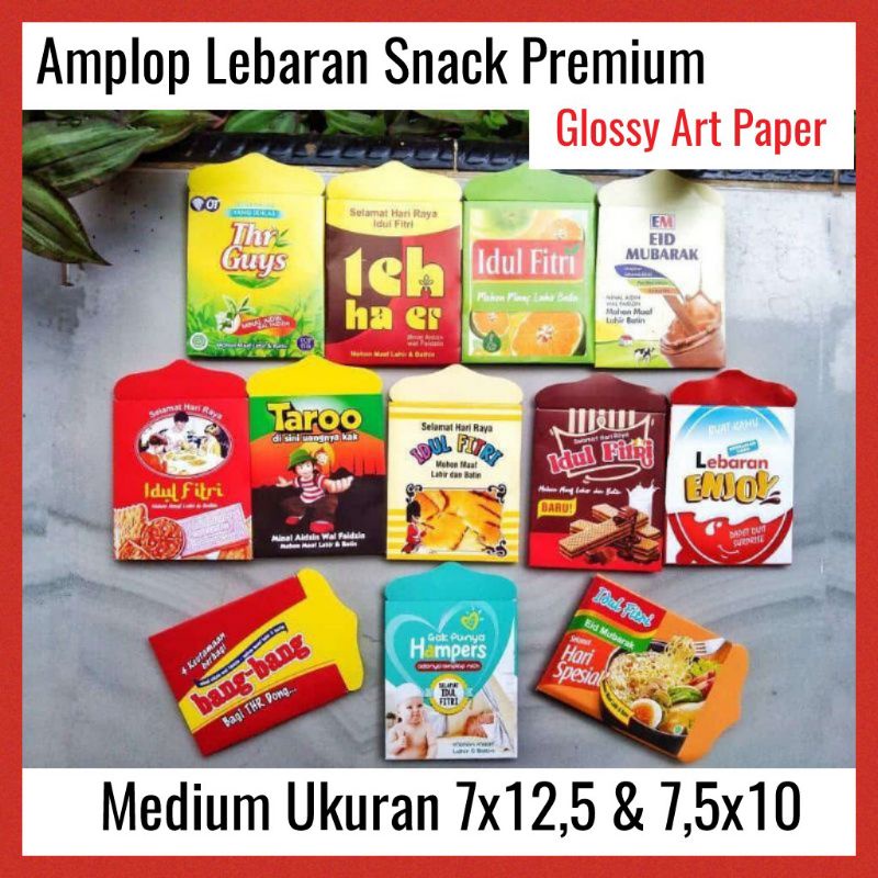 Jual Pack Isi Lembar Amplop Lebaran Snack Unik Kekinian Tebal