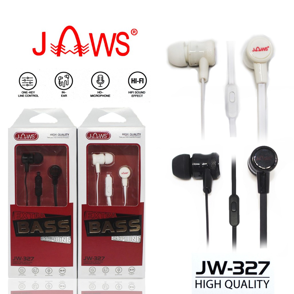 Handsfree Headset Earphone Super Mega Bass Jaws JW 327