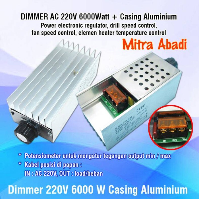 Jual Dimmer AC 220 Volt 6000 Watt + Casing Aluminium | Shopee Indonesia