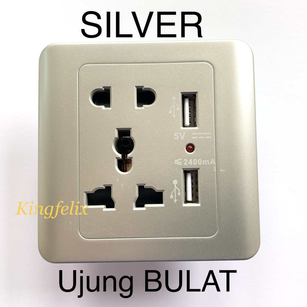 Jual STOP KONTAK LISTRIK SAKLAR Colokan Dinding 2 USB Stop Kontak ...