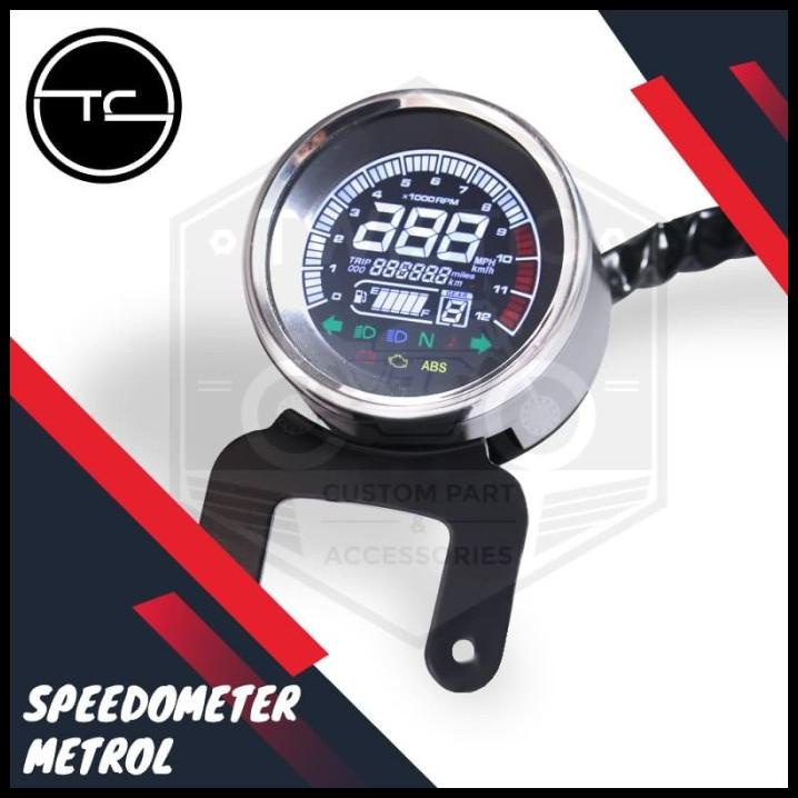 Jual Speedometer Digital Metrol Motor Custom Bobber Universal | Shopee ...