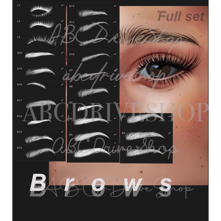 Jual Procreate Brush - Realistic Brows, Lashes, Faces & Hands Stamps ...