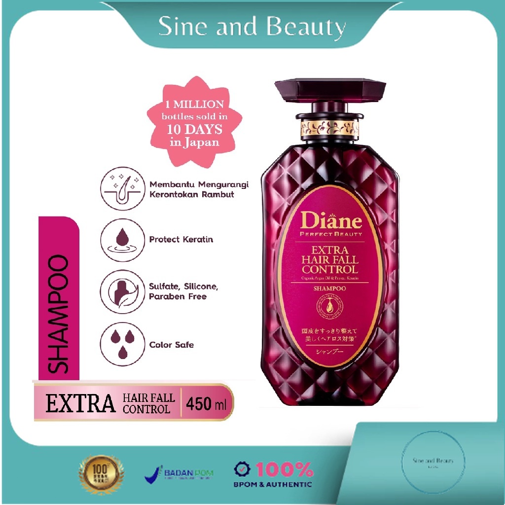 Jual Diane Extra Hair Fall Control Shampoo 450 Ml Made In Japan Shopee Indonesia 5905