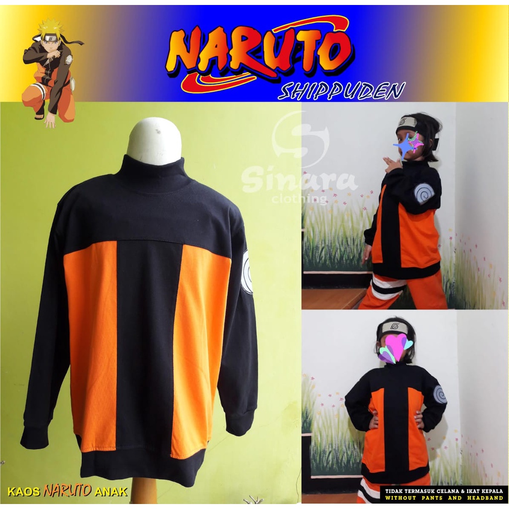 Jual Kaos Anak Naruto Shippuden baju cosplay Anime/± usia 2 tahun - 15