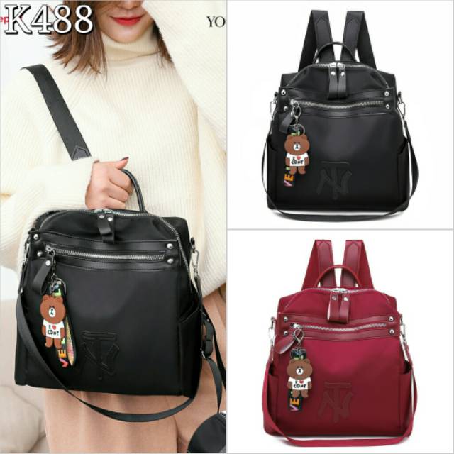 Jual Ransel wanita tampil red elegen K488 | Shopee Indonesia