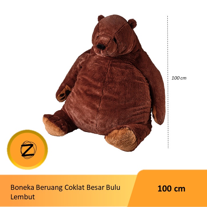 Jual Ikea Djungelskog Boneka Beruang Coklat Besar Bulu Lembut 100x57x13