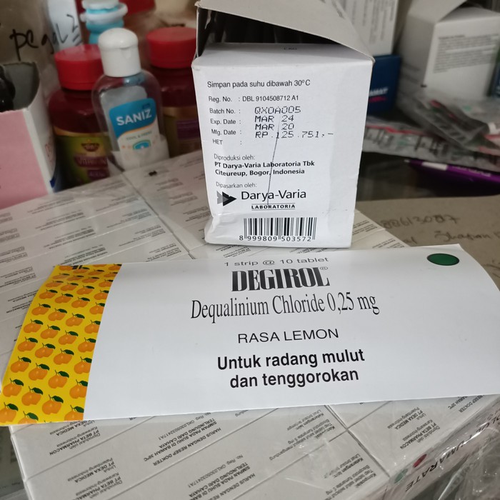 Jual Degirol 1 Strip isi 10 Tablet Rasa Lemon untuk Radang Mulut dan ...