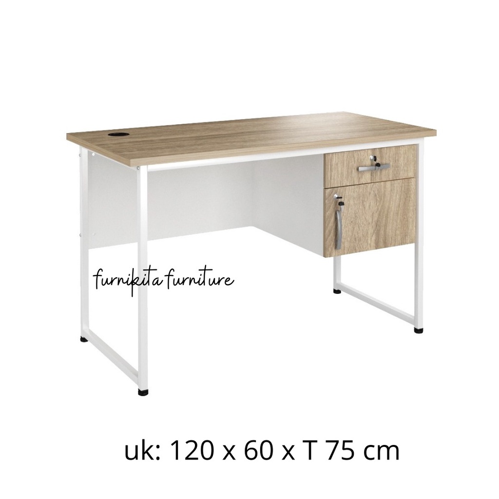 Jual MEJA KERJA KAKI BESI SETENGAH BIRO - MASON DESK MODERN | Shopee ...