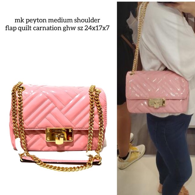 TAS MICHAEL KORS PEYTON MEDIUM GHW PINK CARNATION