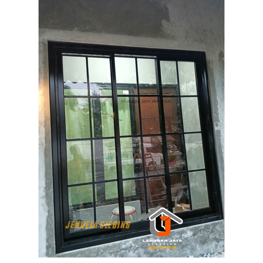 Jual Jendela almunium model sleding dengan variasi ornamen,ukuran