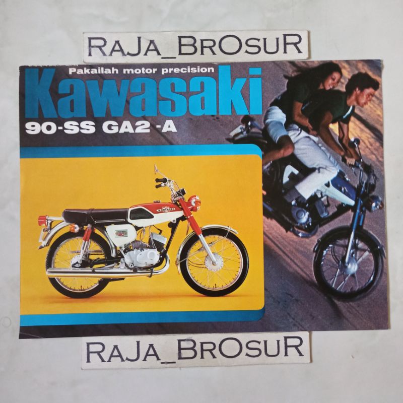 Jual Poster brosur katalog flyer jadul lawas Kawasaki GA2A 90SS 1971 ...