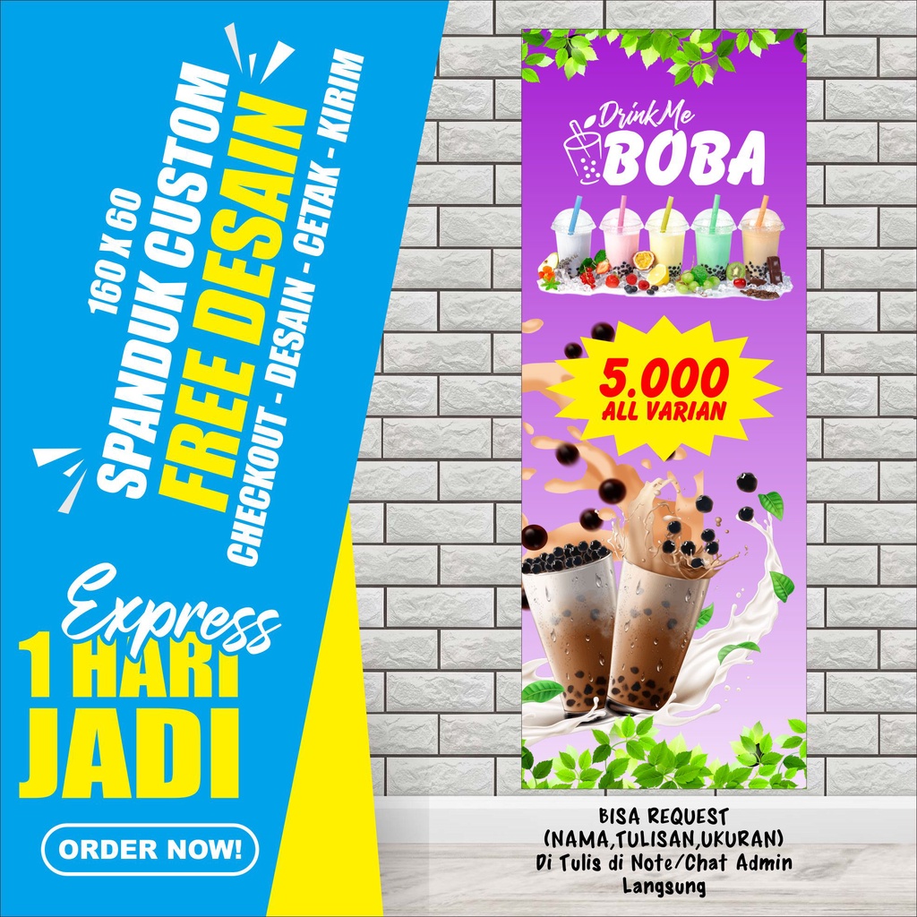 Jual SPANDUK/BANNER MINUMAN BOBA TERBARU MURAH ( 1HARI JADI) | Shopee ...