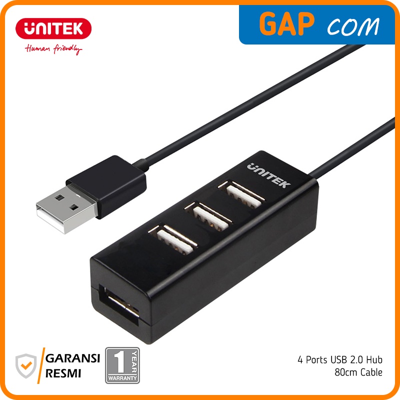 Jual USB HUB/Expansion 4-PORT USB 2.0 Cable 80cm Hitam - Unitek Y2140 ...