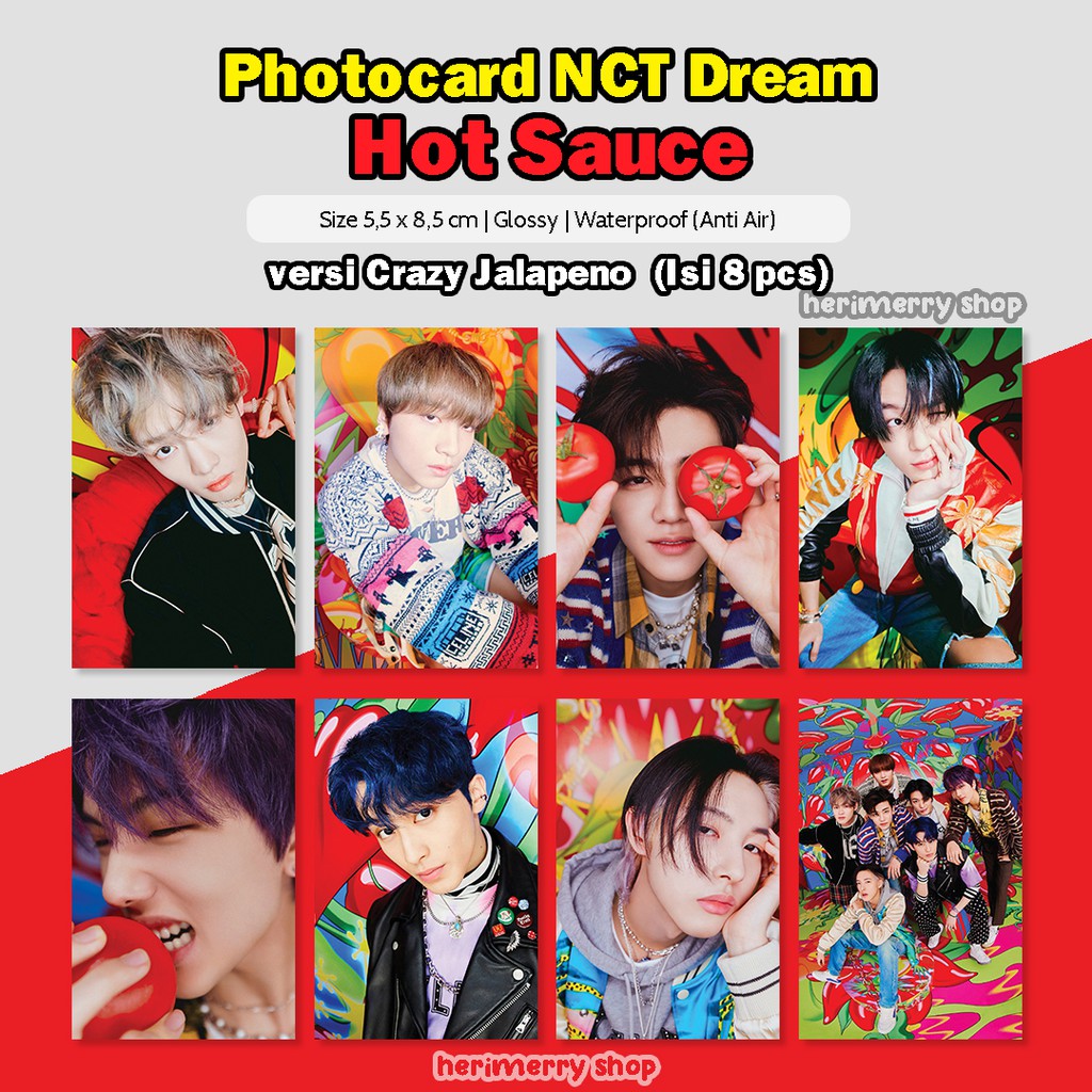 Jual (ISI 8 PCS) Photocard NCT Dream Hot Sauce Kpop Kartu Foto Member