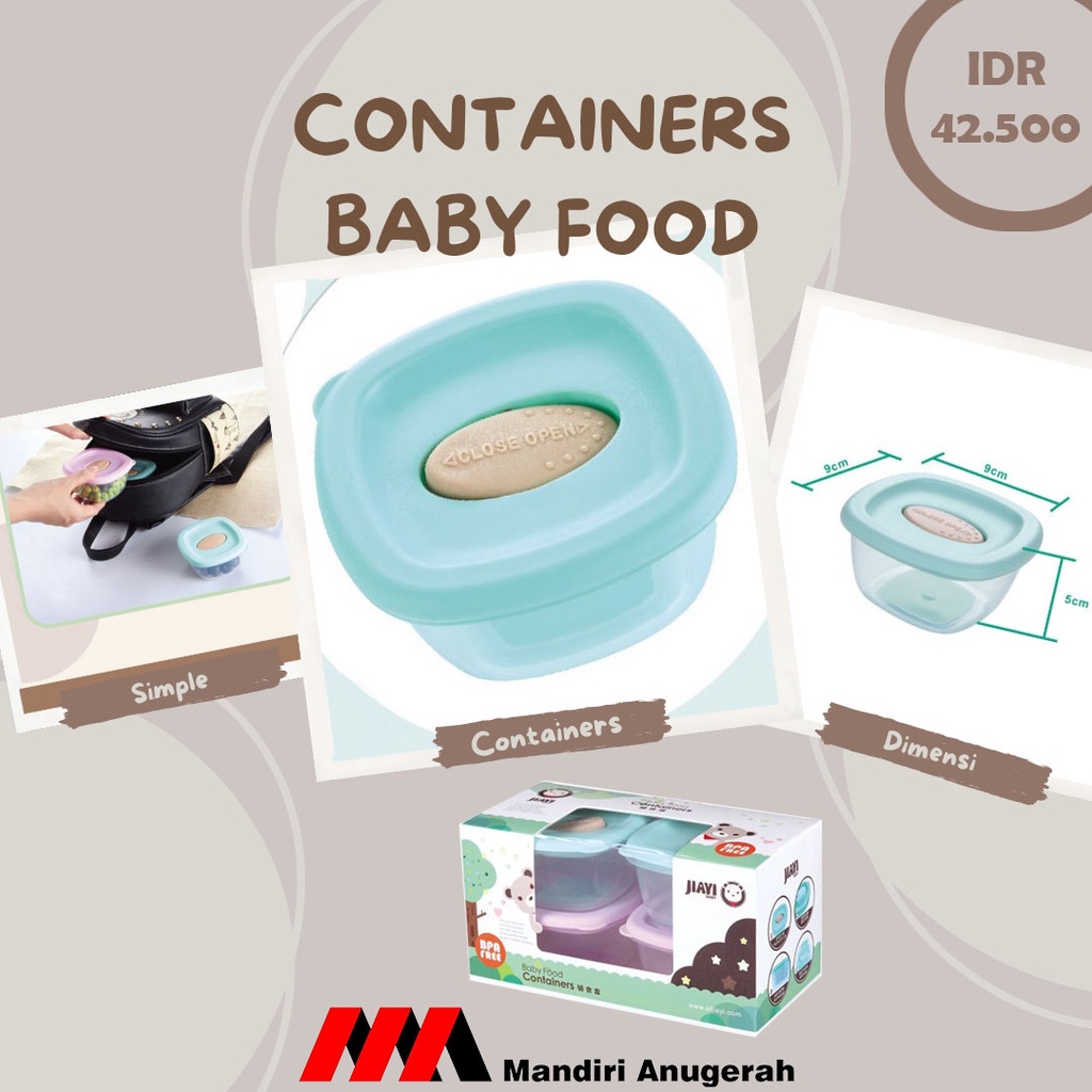 Jual Containers Baby Food isi 4 (Kotak Plastik Kotak Makan Bayi ...