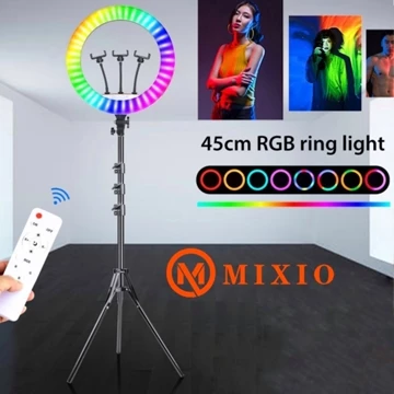 Mixio 45Cm 18Inc Ring Light Rgb Rainbow Tripod 2.1M