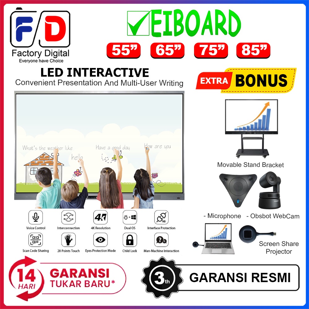 Jual Eiboard Led Interactive Touch Screen Presentasi And Multi User