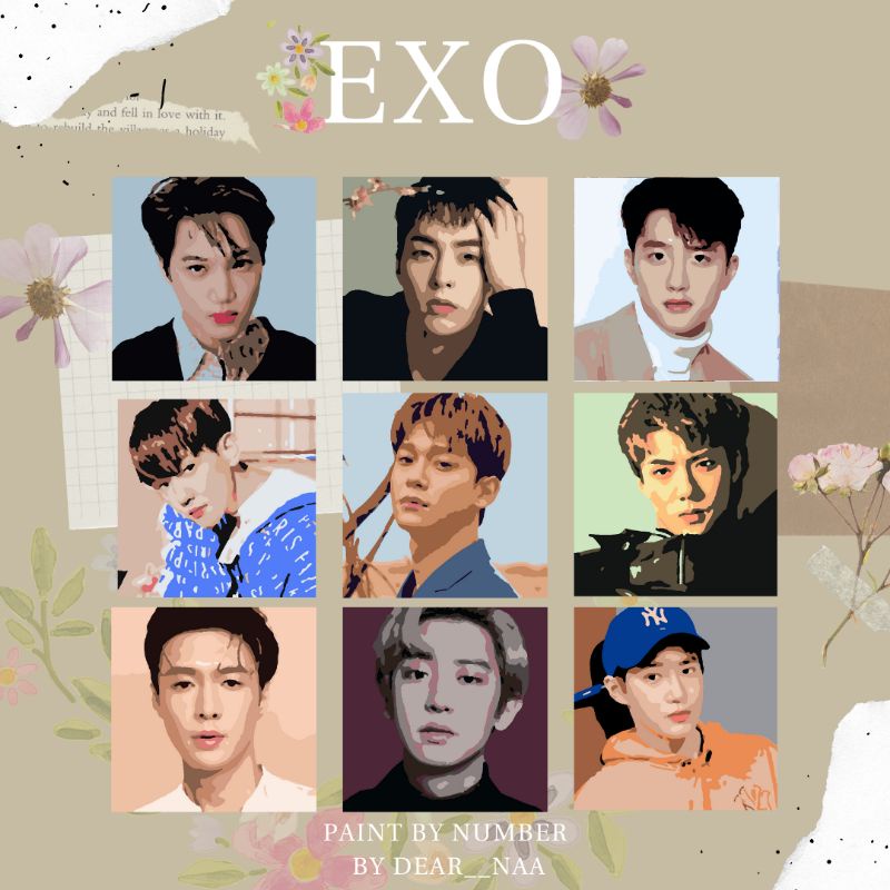 Jual Paint By Number [EXO] Painting Kit Kanvas Kit lukis + freebies